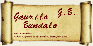 Gavrilo Bundalo vizit kartica